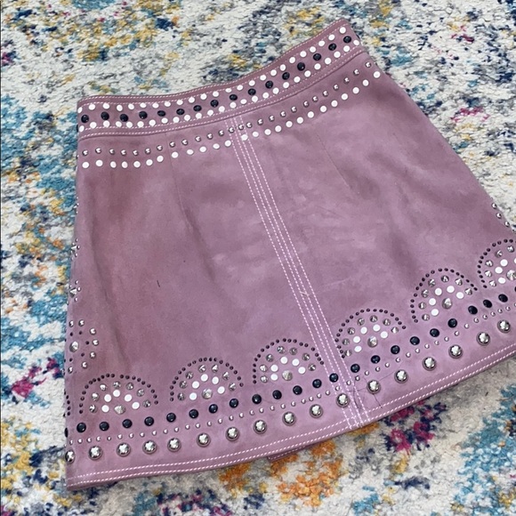 Studded Suede Leather Skirt - Picture 3 of 3